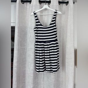 Navy and white stripe dress